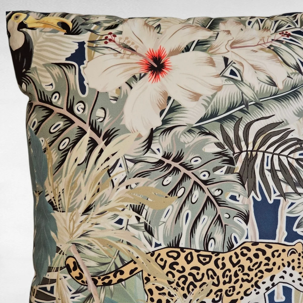 Cheetah Cat Tropical Decor Pillow